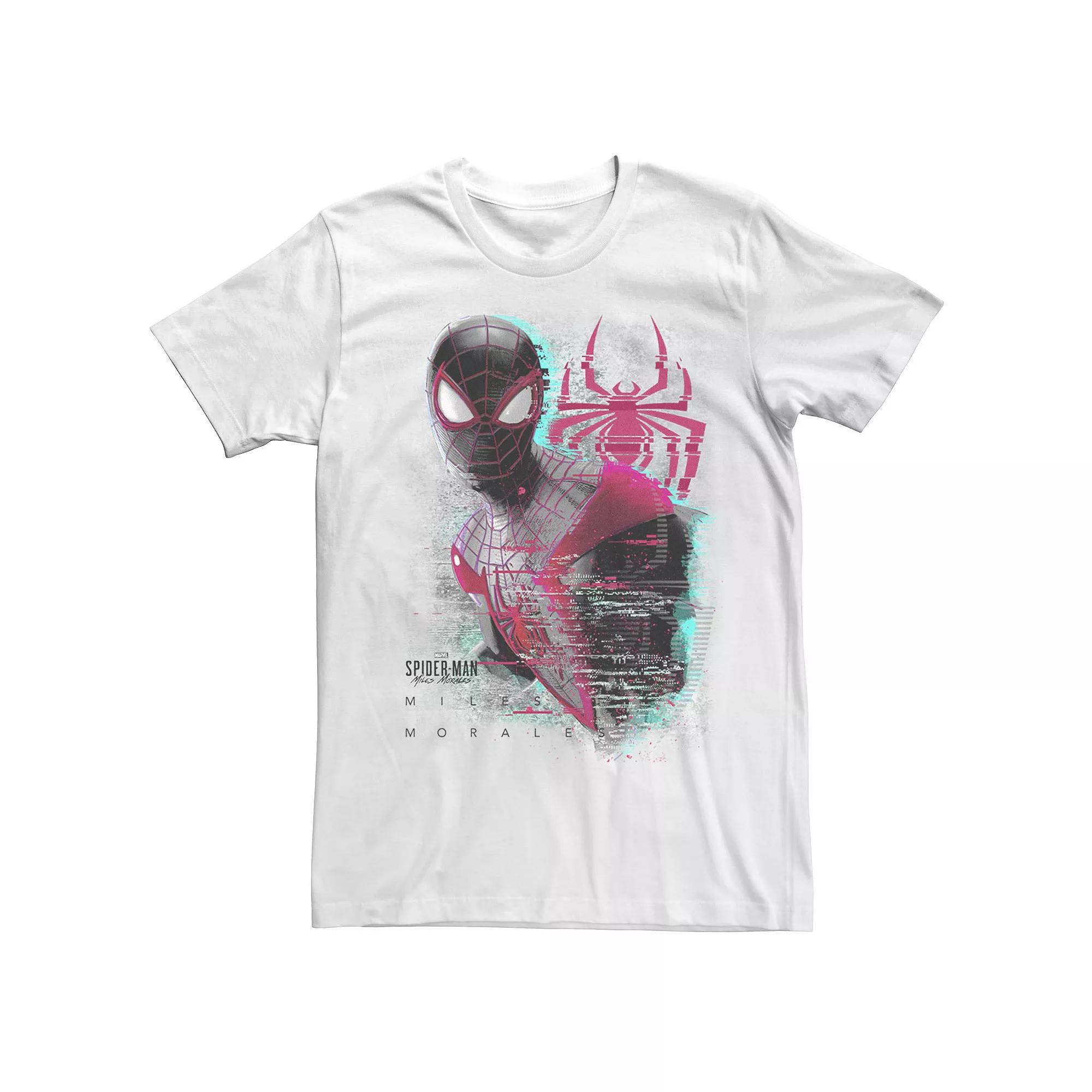 Men's Marvel Spider-Man: Miles Morales Glitched Out Portrait Tee,  Product Image