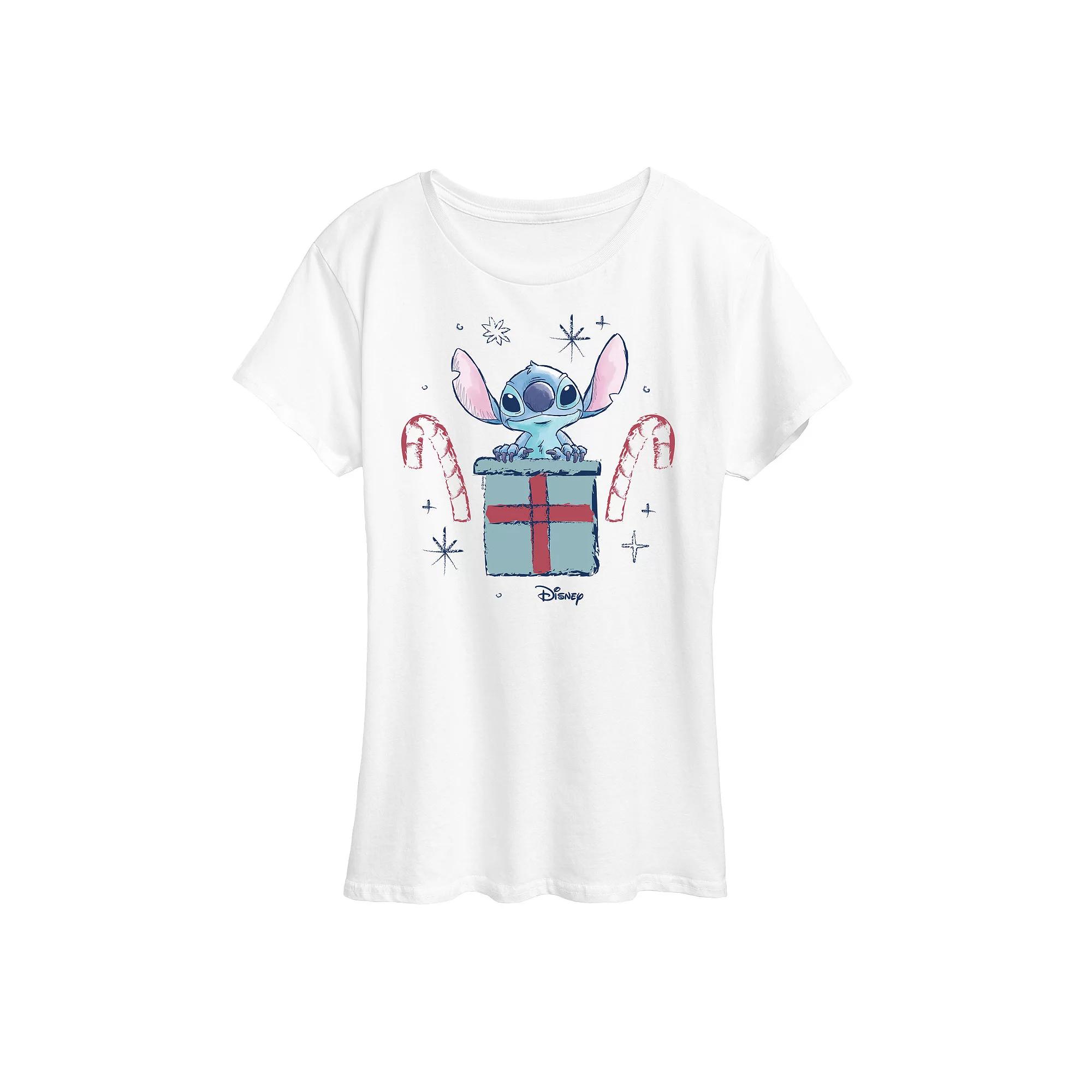 Disney's Lilo and Stitch Women's Candy Canes Graphic Tee,  Product Image