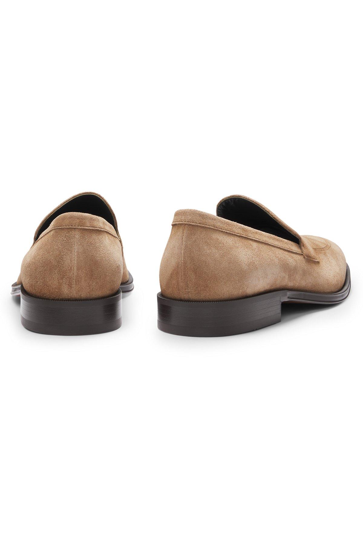 Italian-made suede loafers with penny trim Product Image