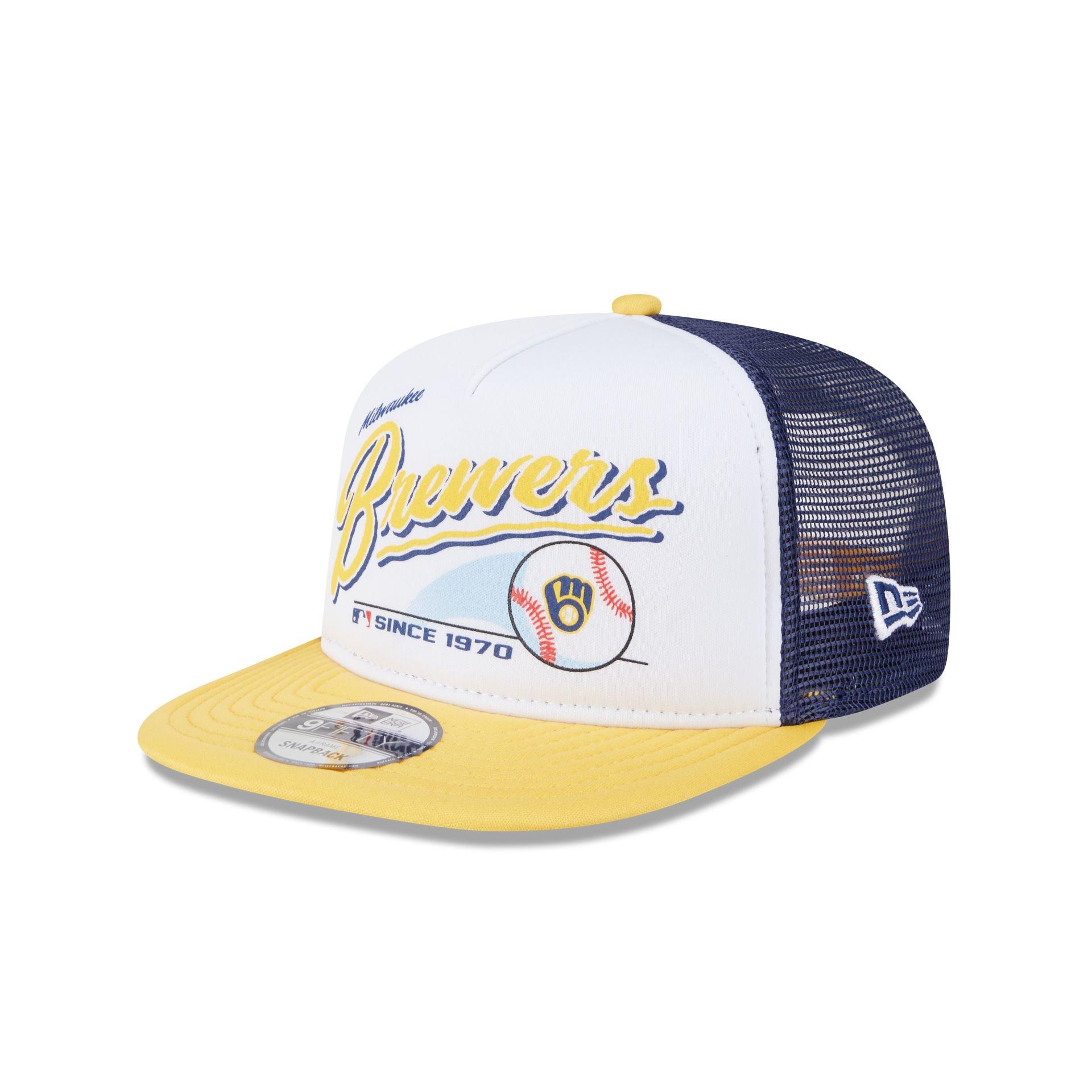 Milwaukee Brewers Retro Script 9FIFTY A-Frame Trucker Hat Male Product Image