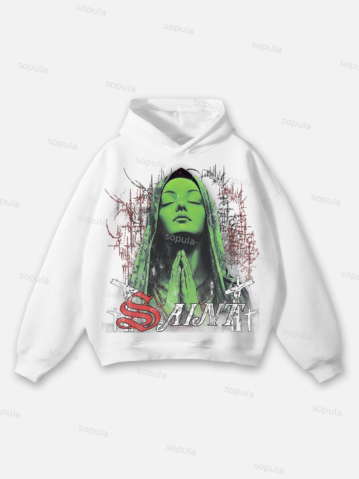 Sopula Saint Maria Retro Graphic Hoodie Product Image