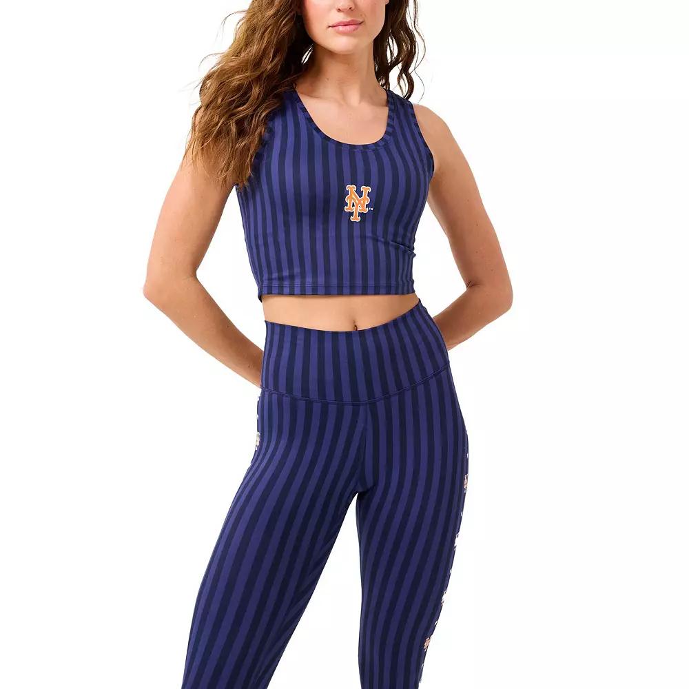 Women's Terez Navy New York Mets Printed Crop Tank Top,  Product Image