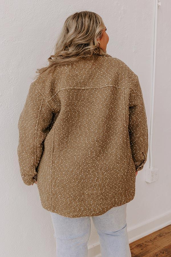 Cappuccino Cozy Wool-Blend Jacket Curves Product Image