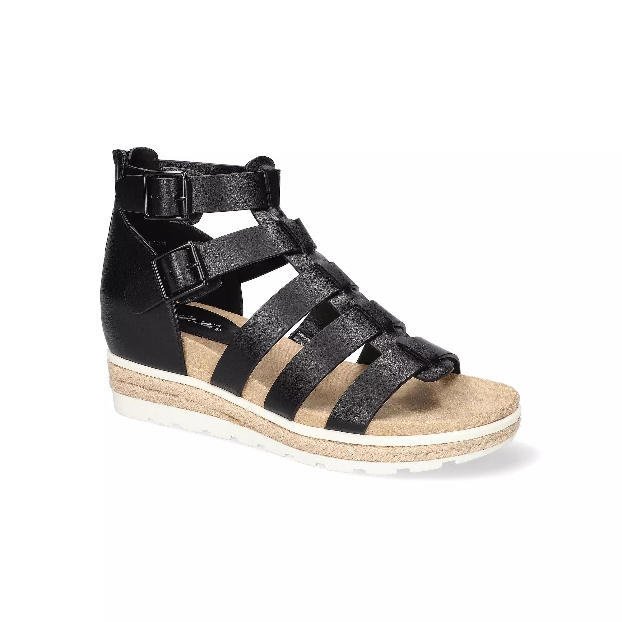 Easy Street Simone Women's Gladiator Platform Wedge Sandals,  Product Image