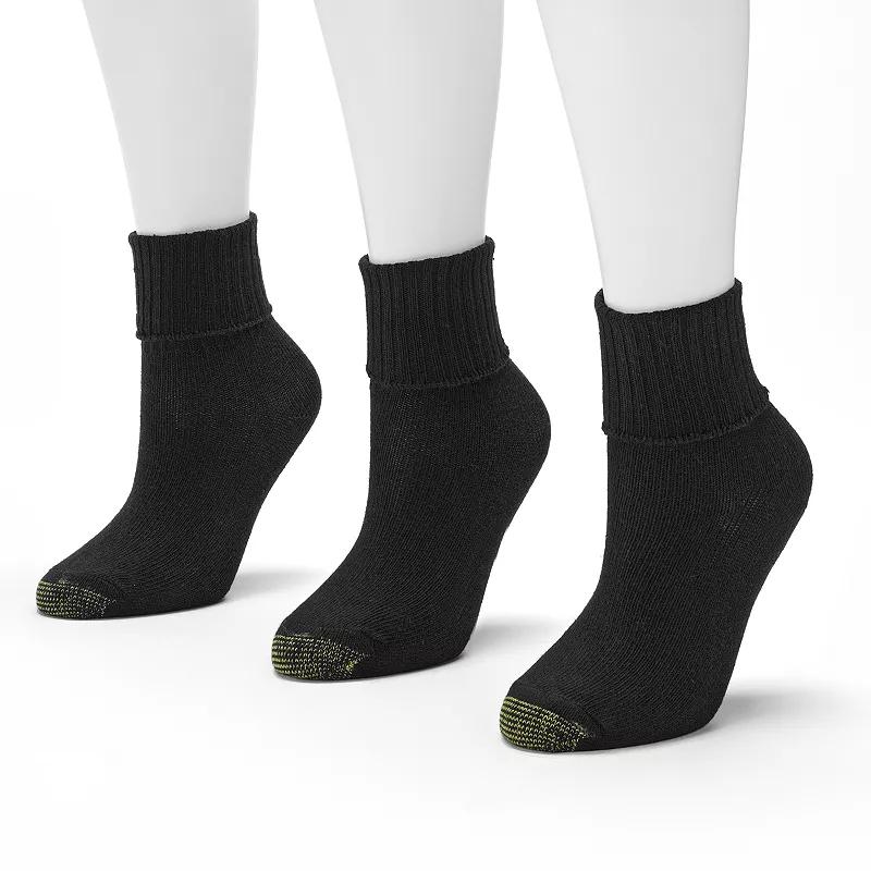 Women's GOLDTOE® 3-pack Bermuda Turn Cuff Socks,  Product Image