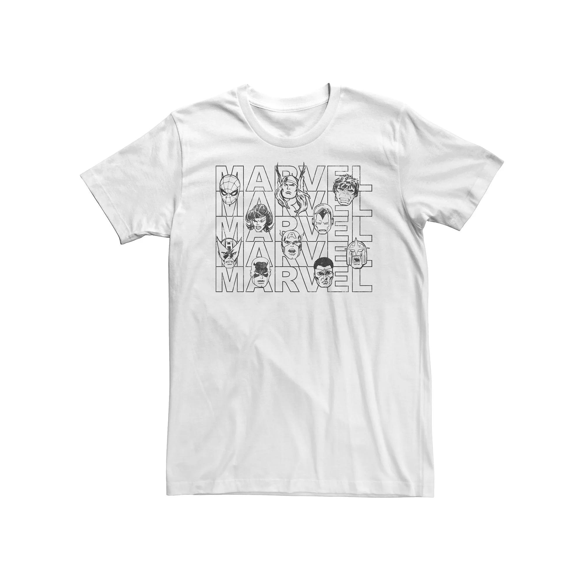 Big & Tall Marvel Character Gradient Line Art Text Tee, Men's,  Product Image