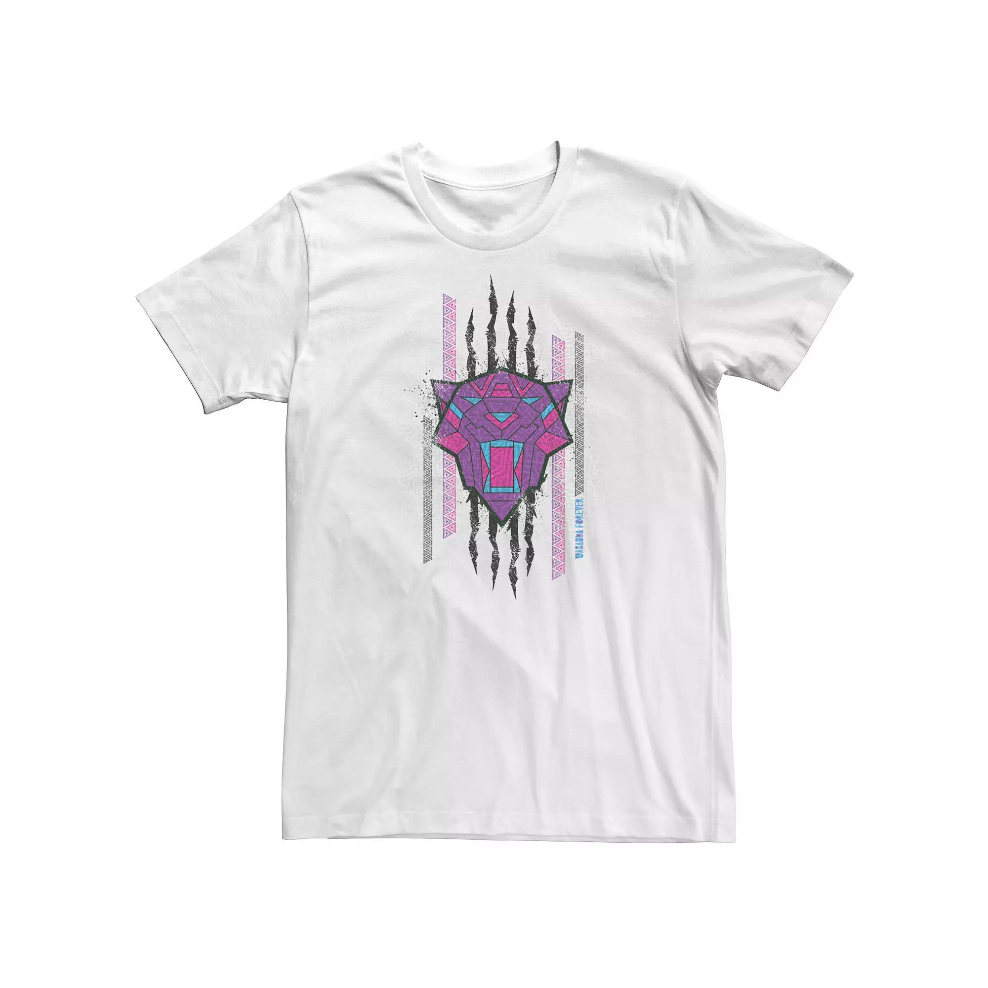 Men's Marvel Wakanda Forever Geometric Black Panther Icon Scratch Tee,  Product Image