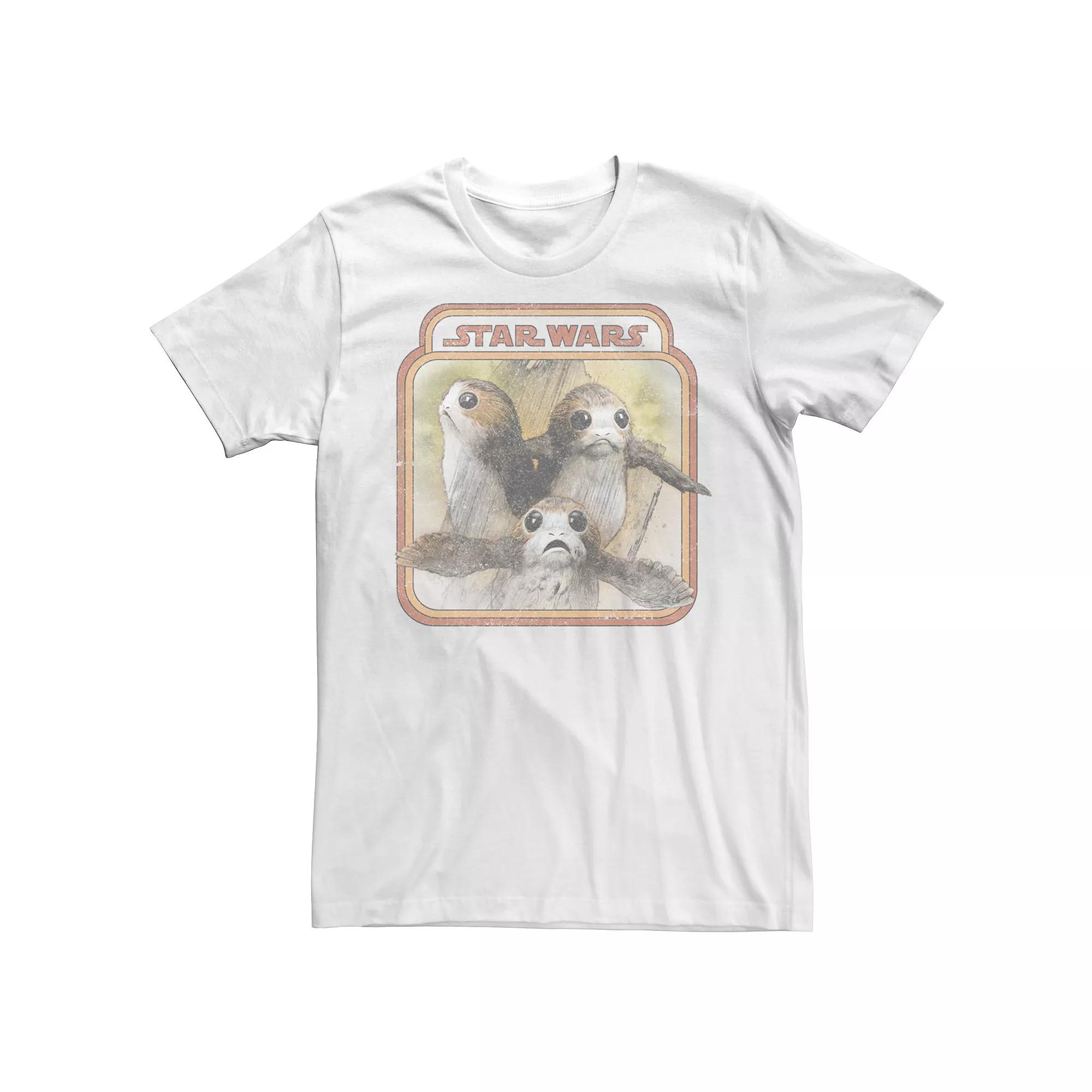 Men's Star Wars Last Jedi Porg Triplets Retro Box Tee,  Product Image