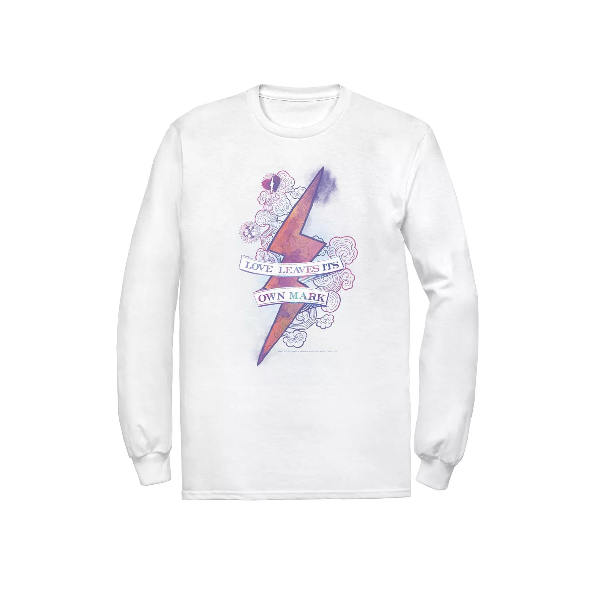 Men's Harry Potter Love Leaves It's Own Mark Long Sleeve Graphic Tee, Size: XXL, White Product Image