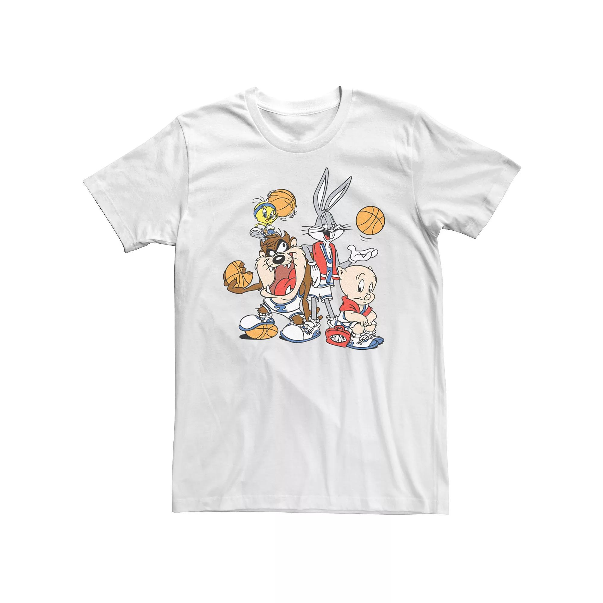 Big & Tall Looney Tunes Basketball Line up Tee, Men's,  Product Image