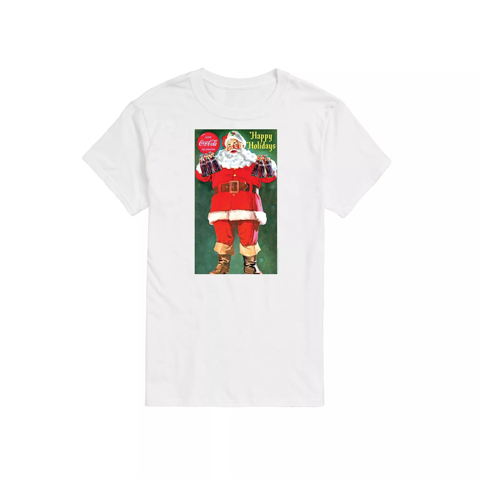 Big & Tall Coca-Cola Vintage Santa Graphic Tee, Men's,  Product Image