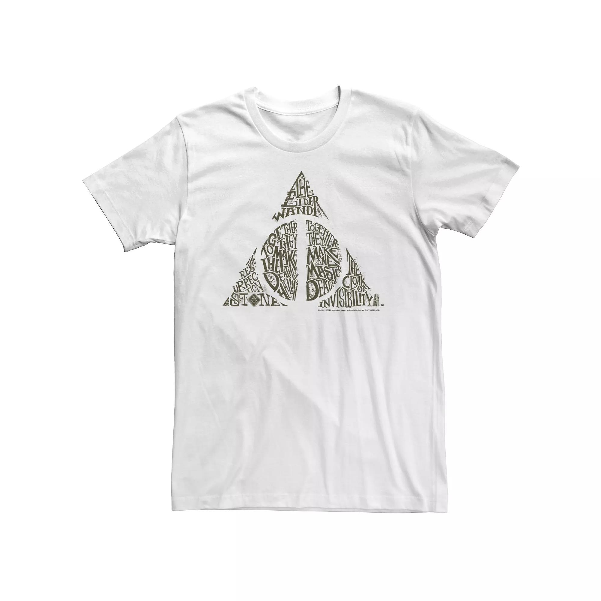 Big & Tall Harry Potter Deathly Hallows Symbol Text Fill Tee, Men's,  Product Image