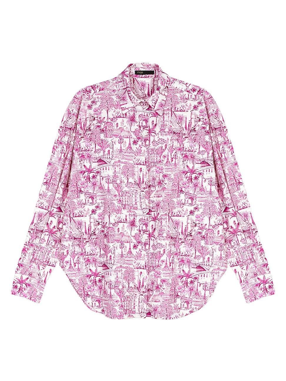 Womens Oversize Patterned Shirt Product Image