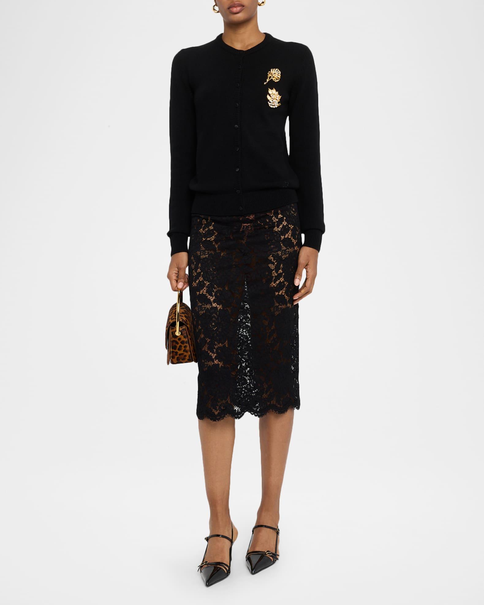 Brooch Crewneck Cardigan Product Image