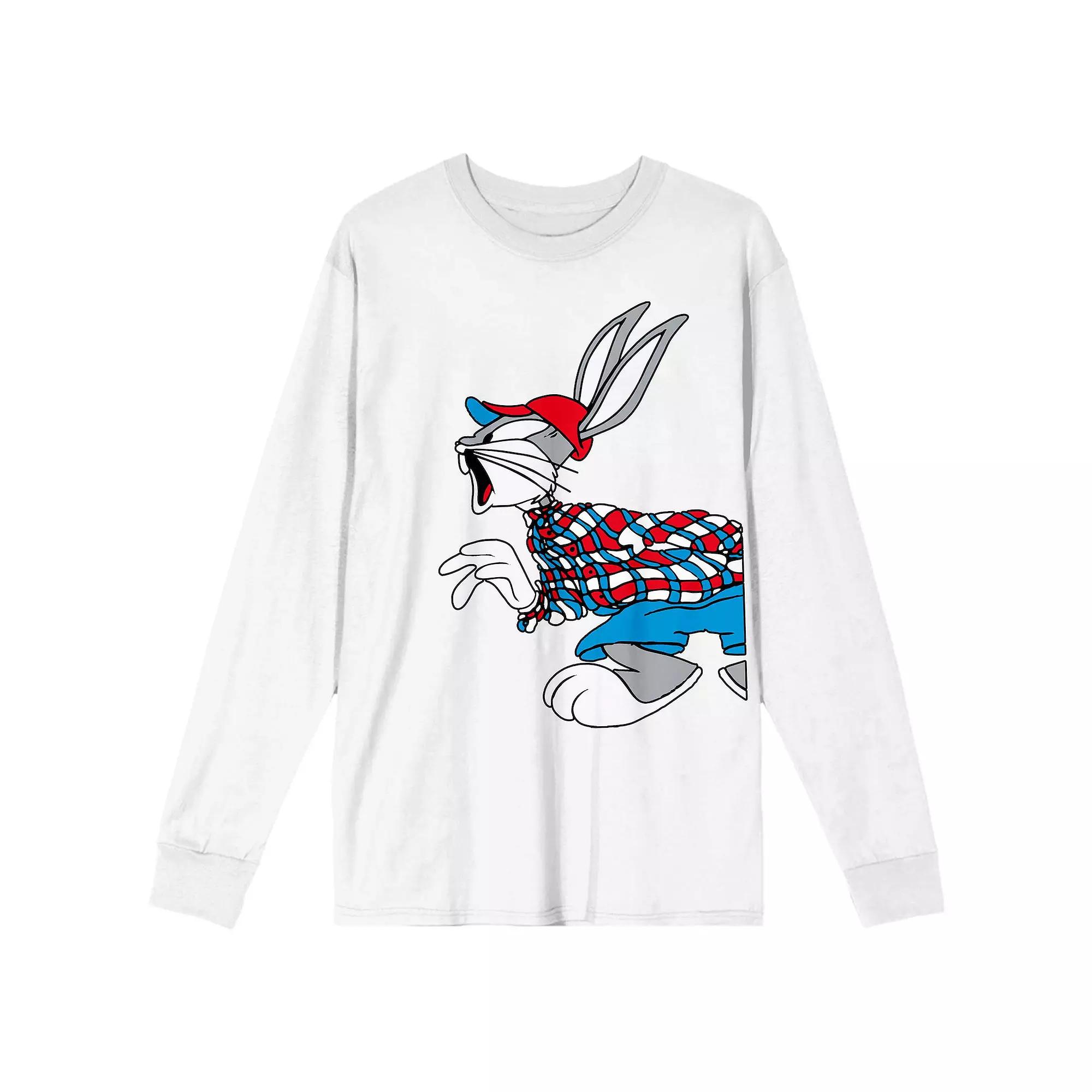 Men's Looney Tunes Bugs Bunny Long Sleeve Graphic Tee,  Product Image