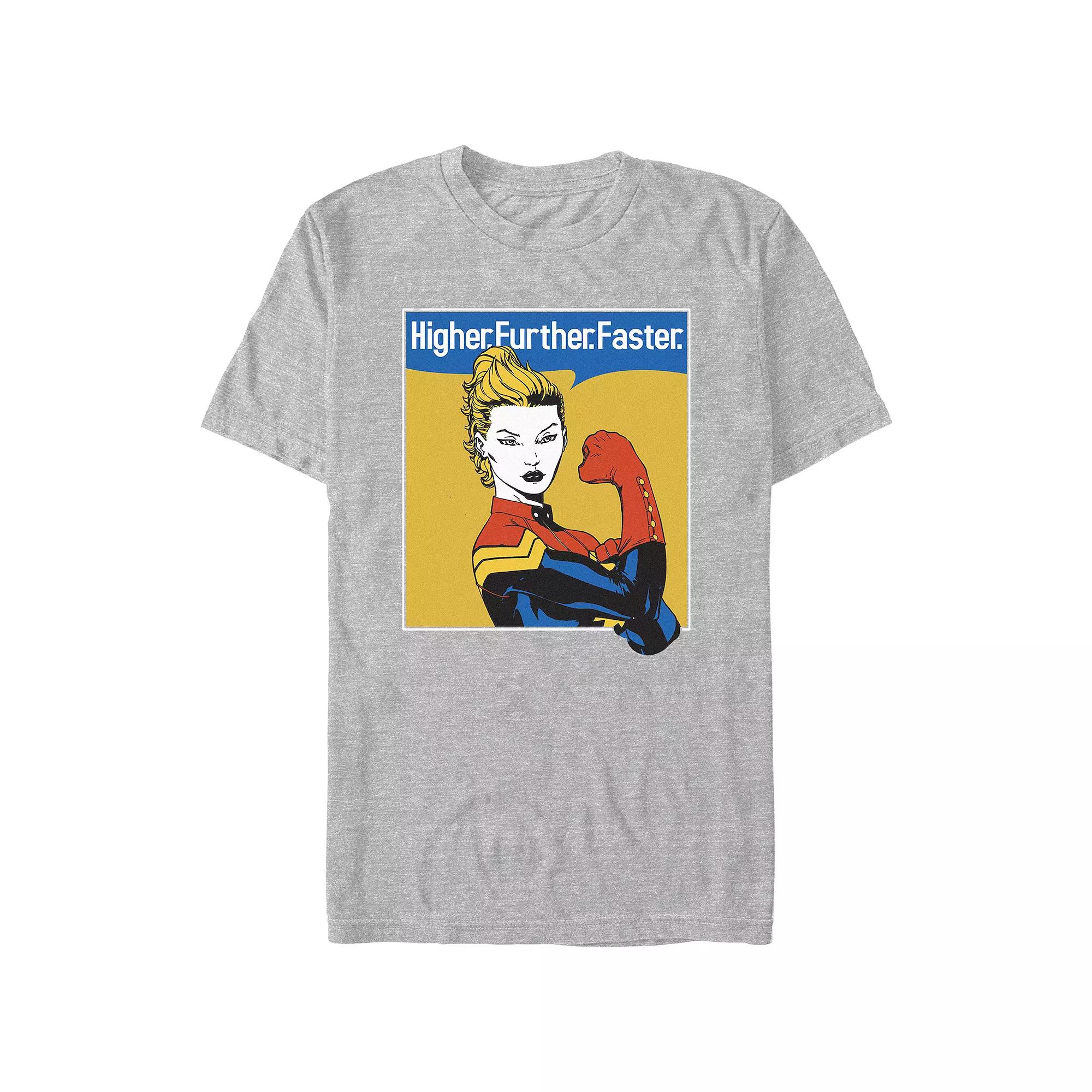 Juniors' Captain Marvel Higher Further Faster Boyfriend Graphic Tee, Women's,  Product Image