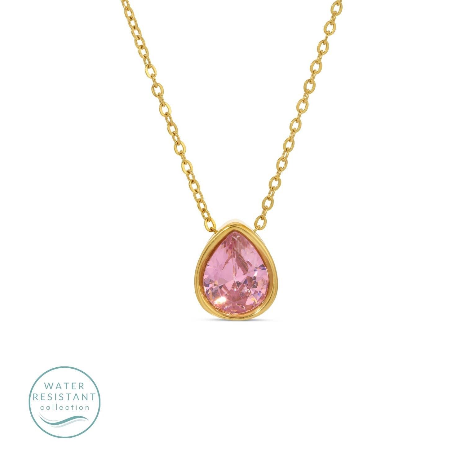Large Cz Teardrop Pendant Necklace Product Image