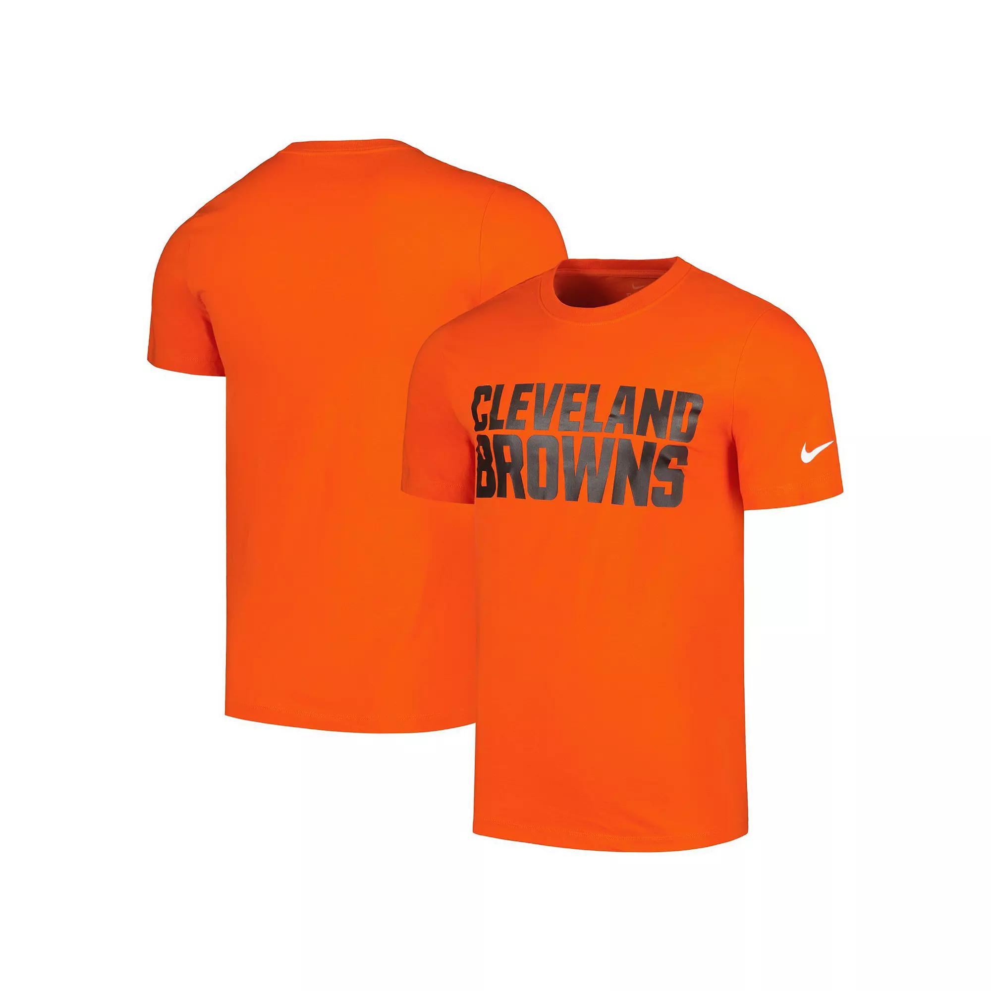 Men's Nike Orange Cleveland Browns Primetime Wordmark Essential T-Shirt, Size: Medium Product Image