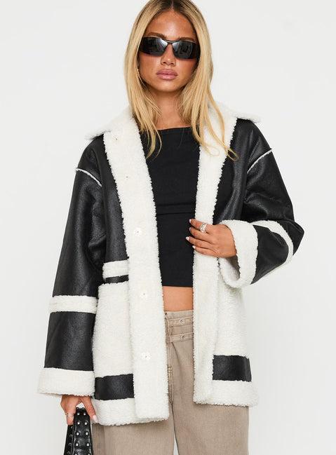 Lexie Faux Leather Jacket Black Product Image