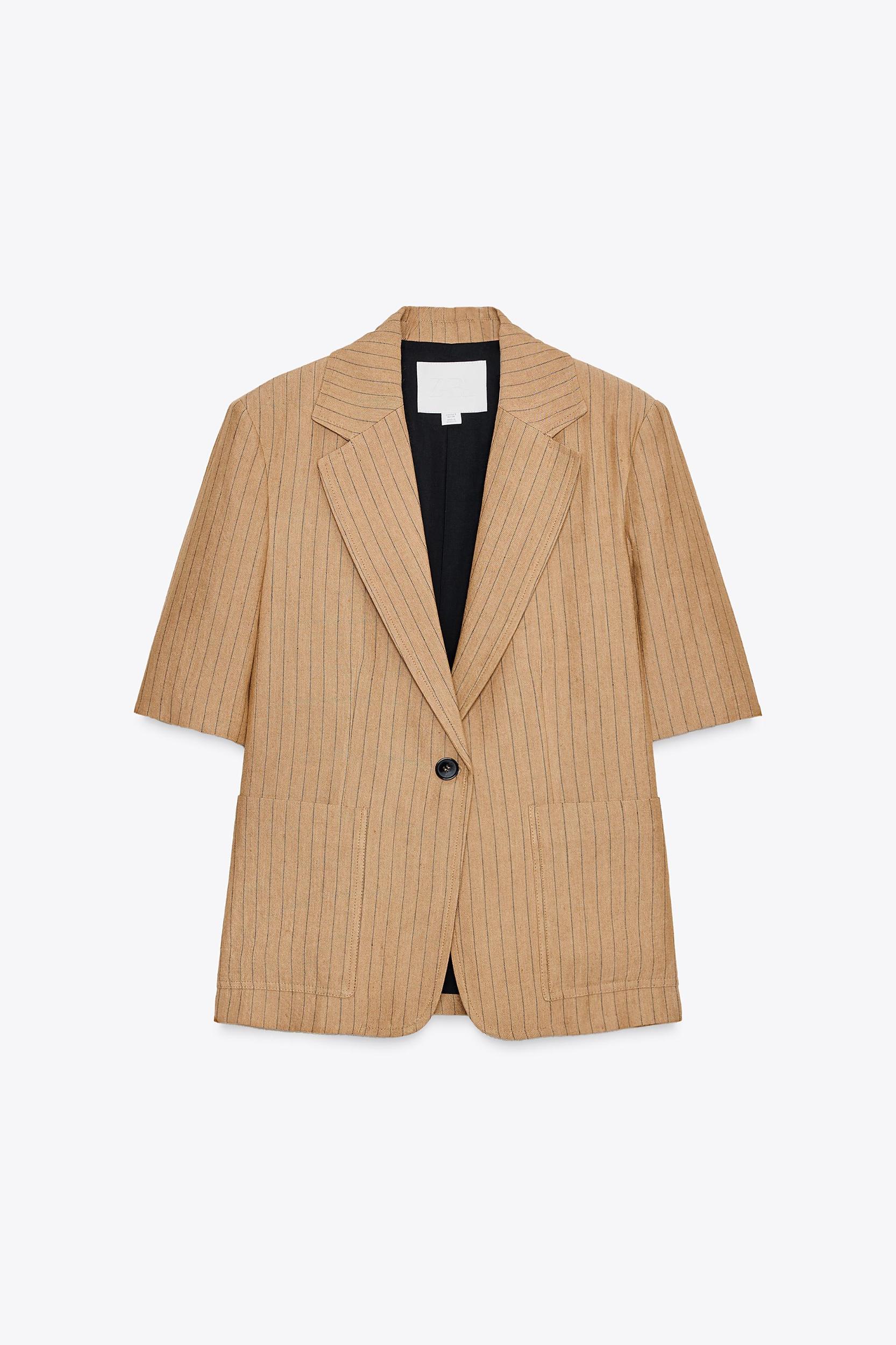 ZW COLLECTION STRIPED LINEN BLAZER Product Image