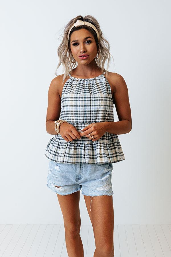 Friendship Circle Gingham Shift Top In Sky Blue Product Image