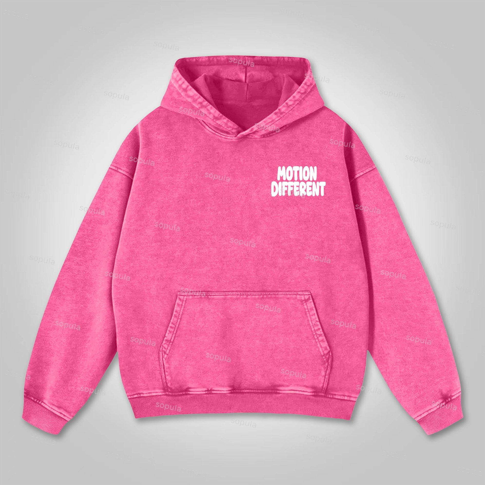 Sopula Vintage Motion Different Graphic Washed Hoodie Product Image