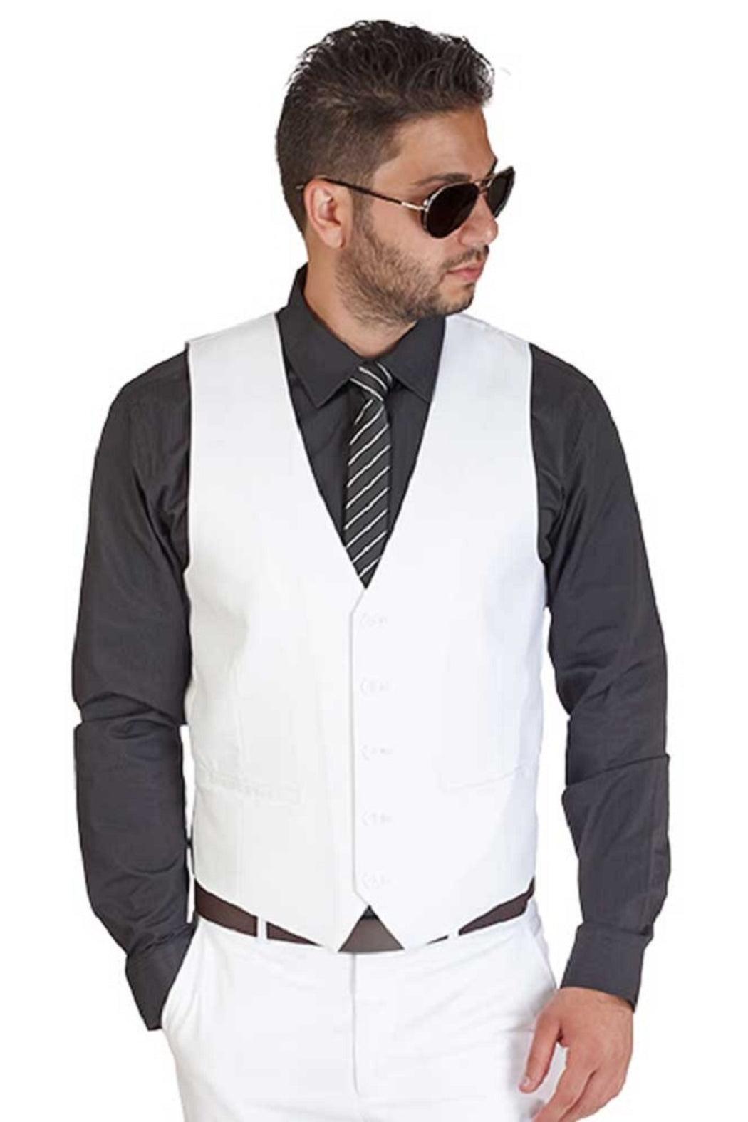 White 5 Button Slim Fit Vest Product Image