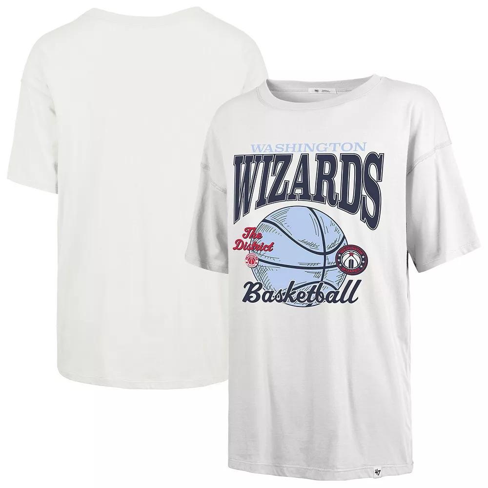Women's '47  White Washington Wizards City Edition Down Court Sadie T-Shirt, Size: Small, Wiz White Product Image
