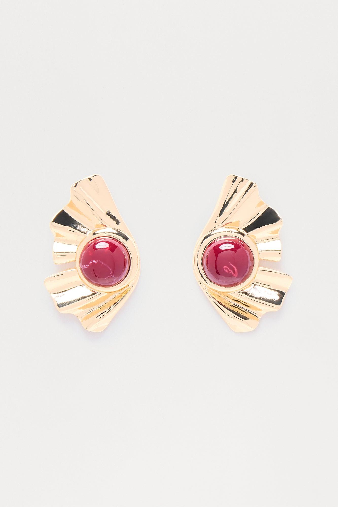 Aubrey Jeweled Drop Earrings - Burgundy/combo Female Product Image