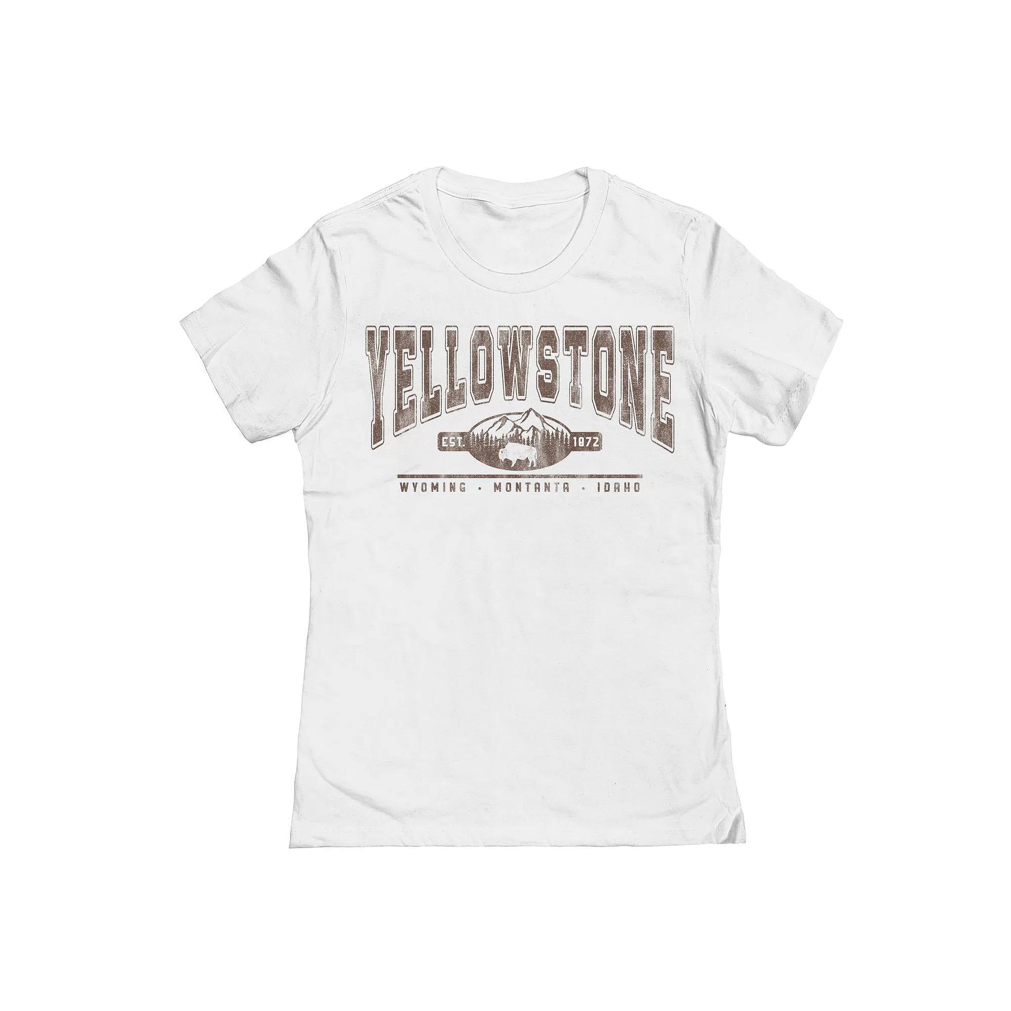 Junior's Yellowstone Park Graphic Tee, Girl's, Size: XXL, White Product Image