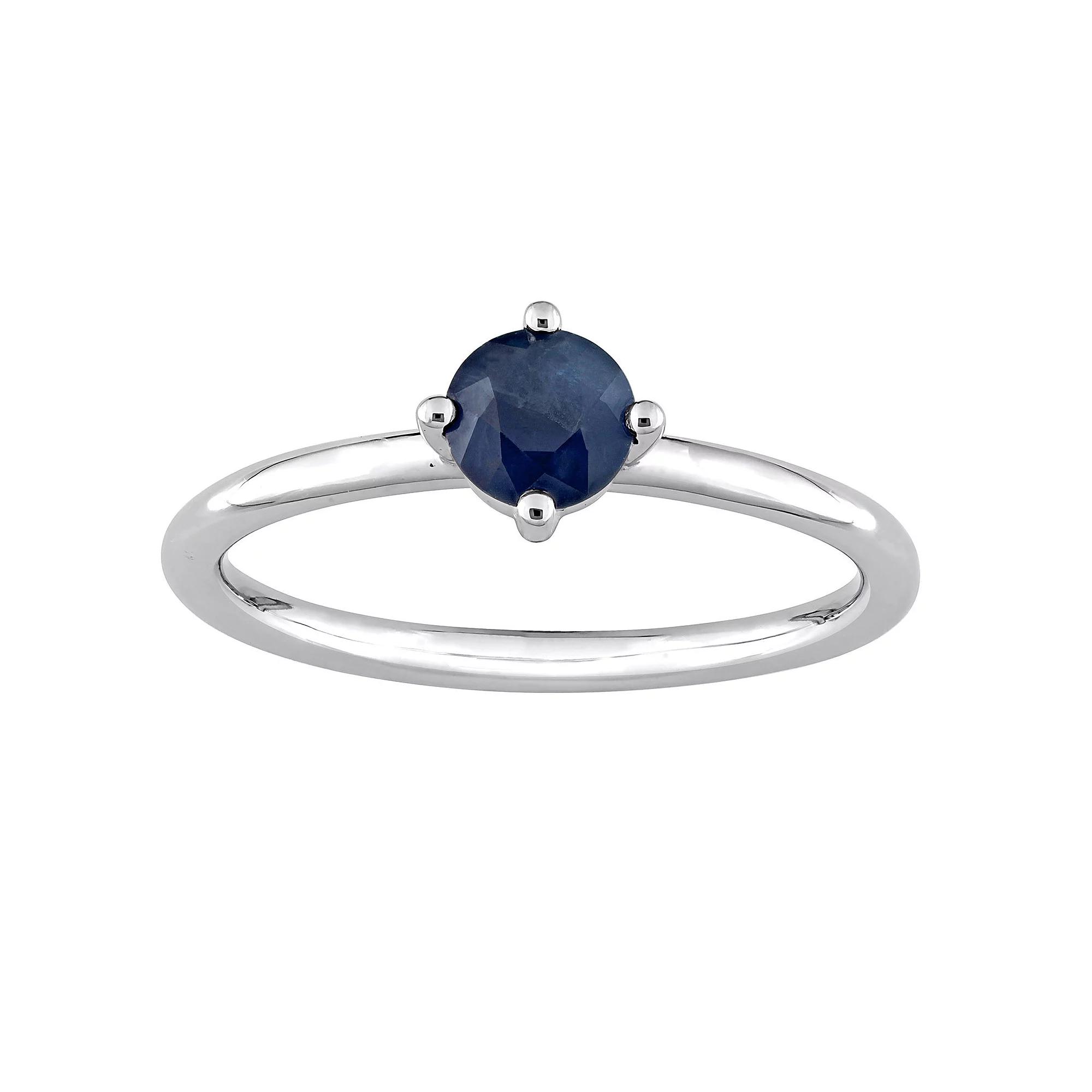 Stella Grace 10k White Gold Blue Sapphire Stackable Ring, Women's, Size: 8.50 Product Image