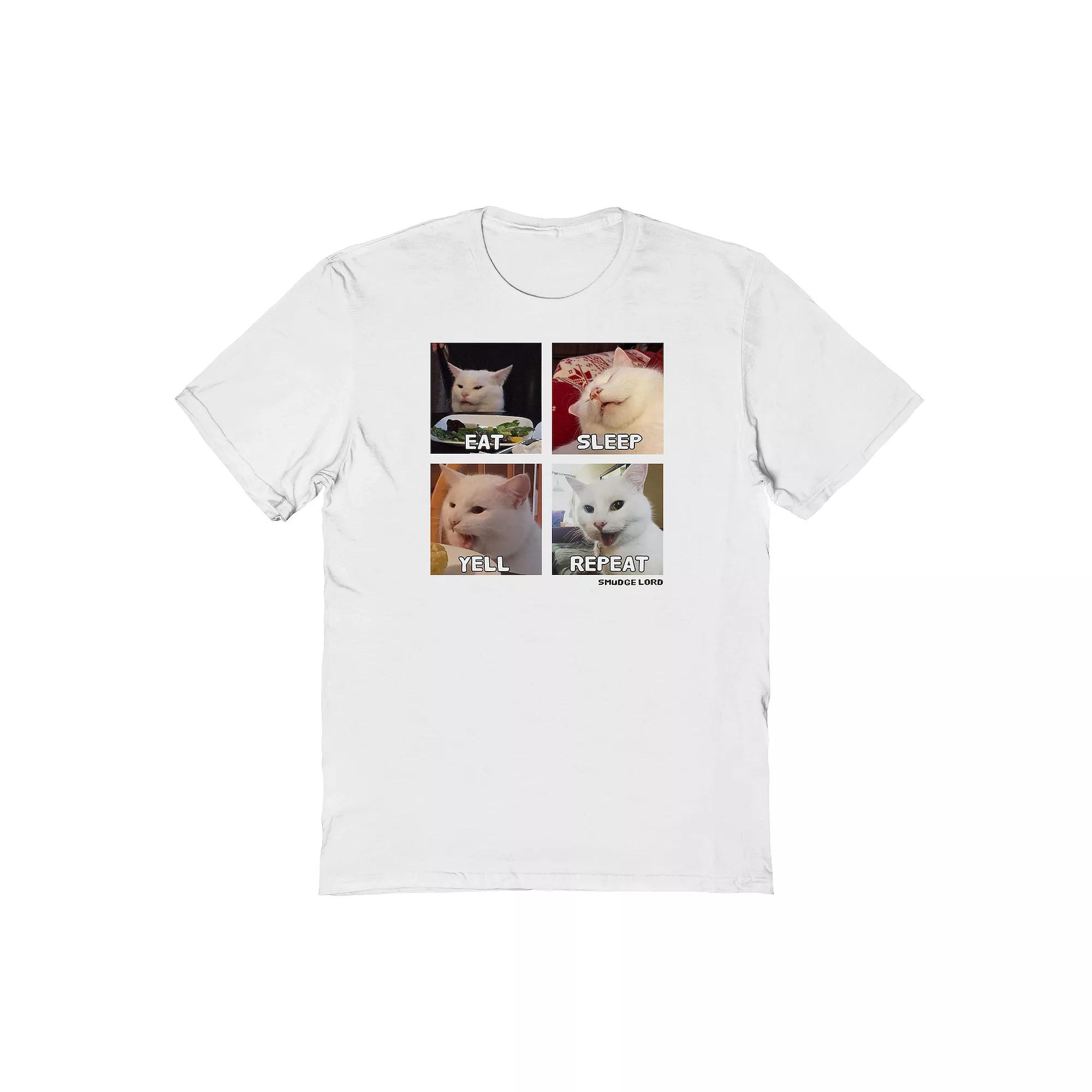 Men's Graphic Tee Eat Sleep, Size: XL, White Product Image