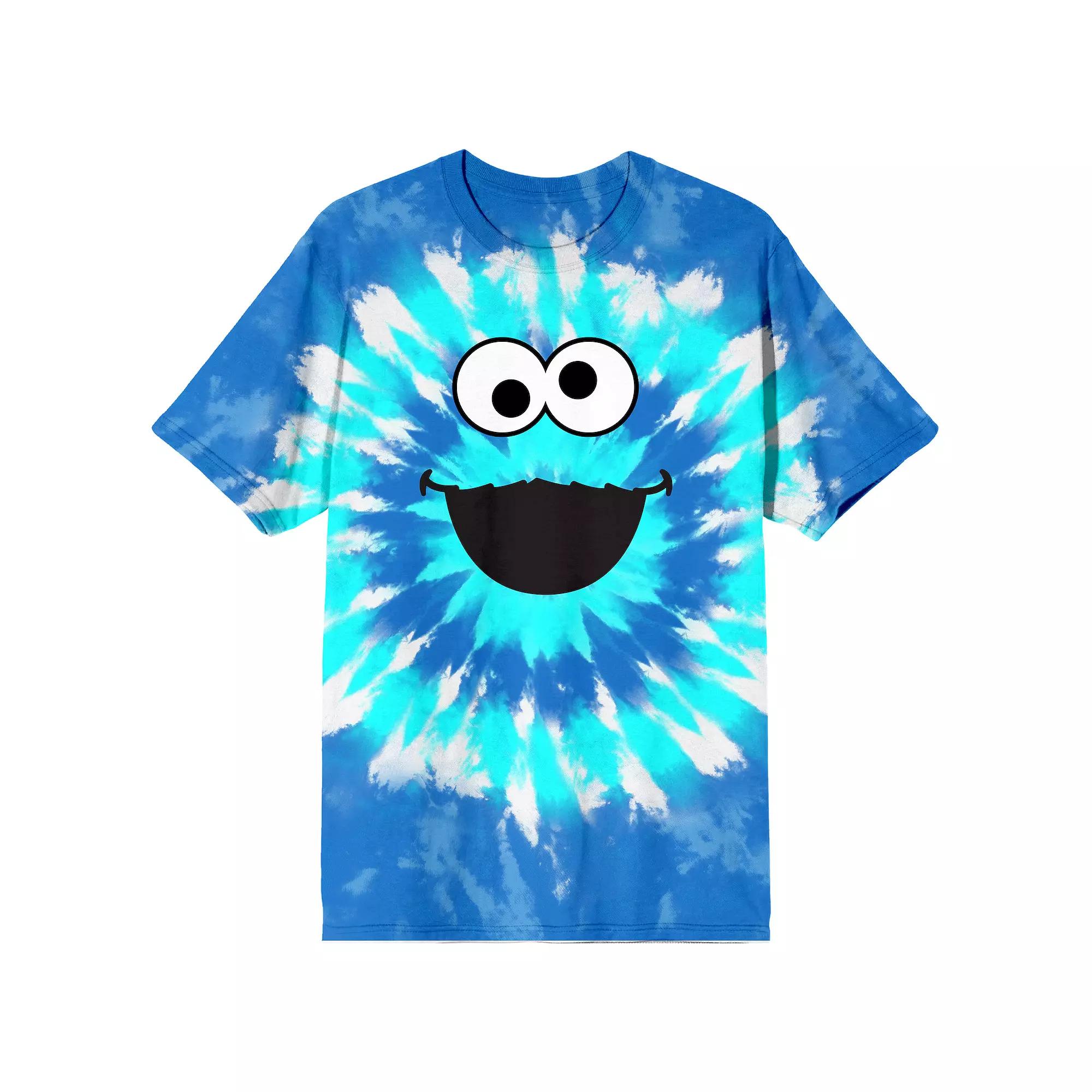 Men's Sesame Street Cookie Monster Tie Dye Graphic Tee, Size: XL, Blue Product Image