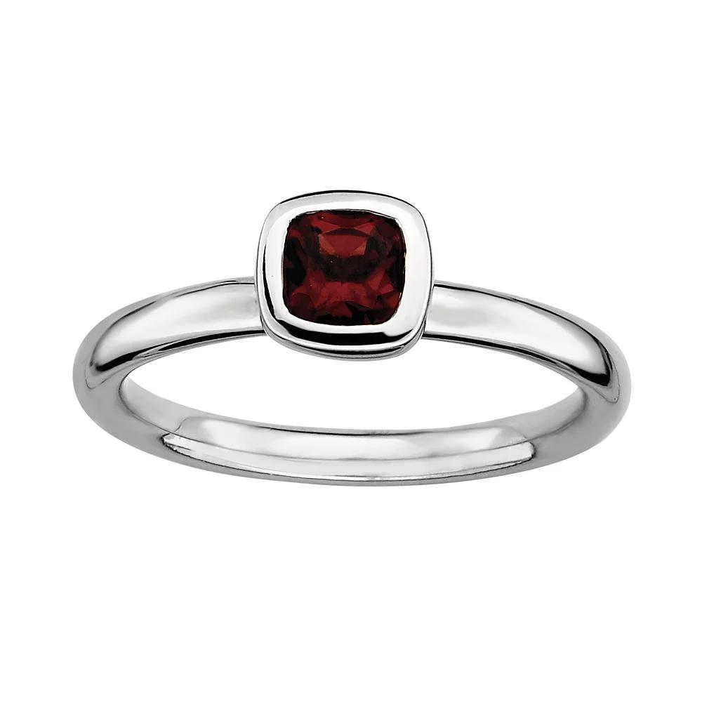 Stacks & Stones Sterling Silver Garnet Stack Ring, Women's, Size: 7, Red Product Image