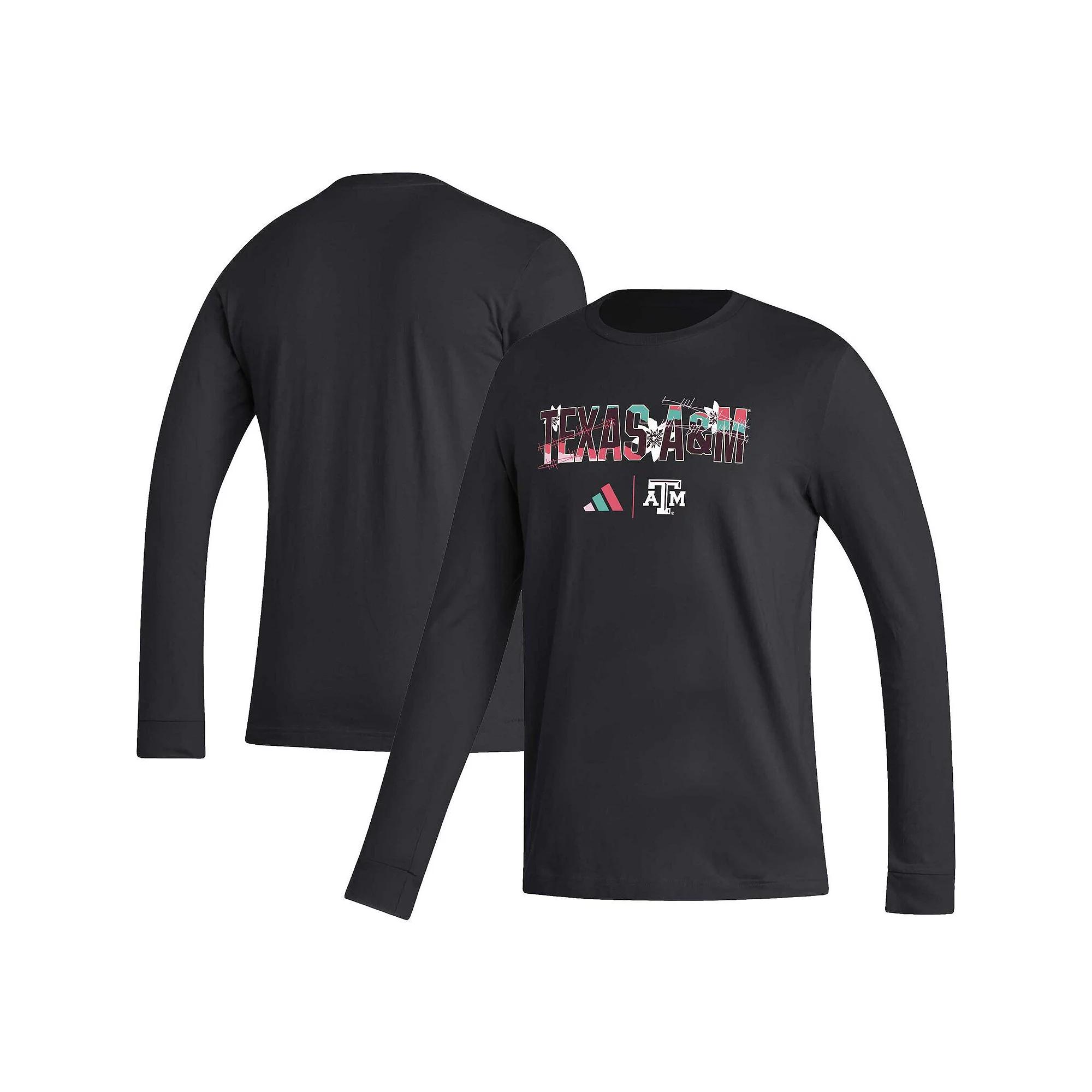Men's adidas Black Texas A&M Aggies Honoring Black Excellence Long Sleeve T-Shirt,  Product Image