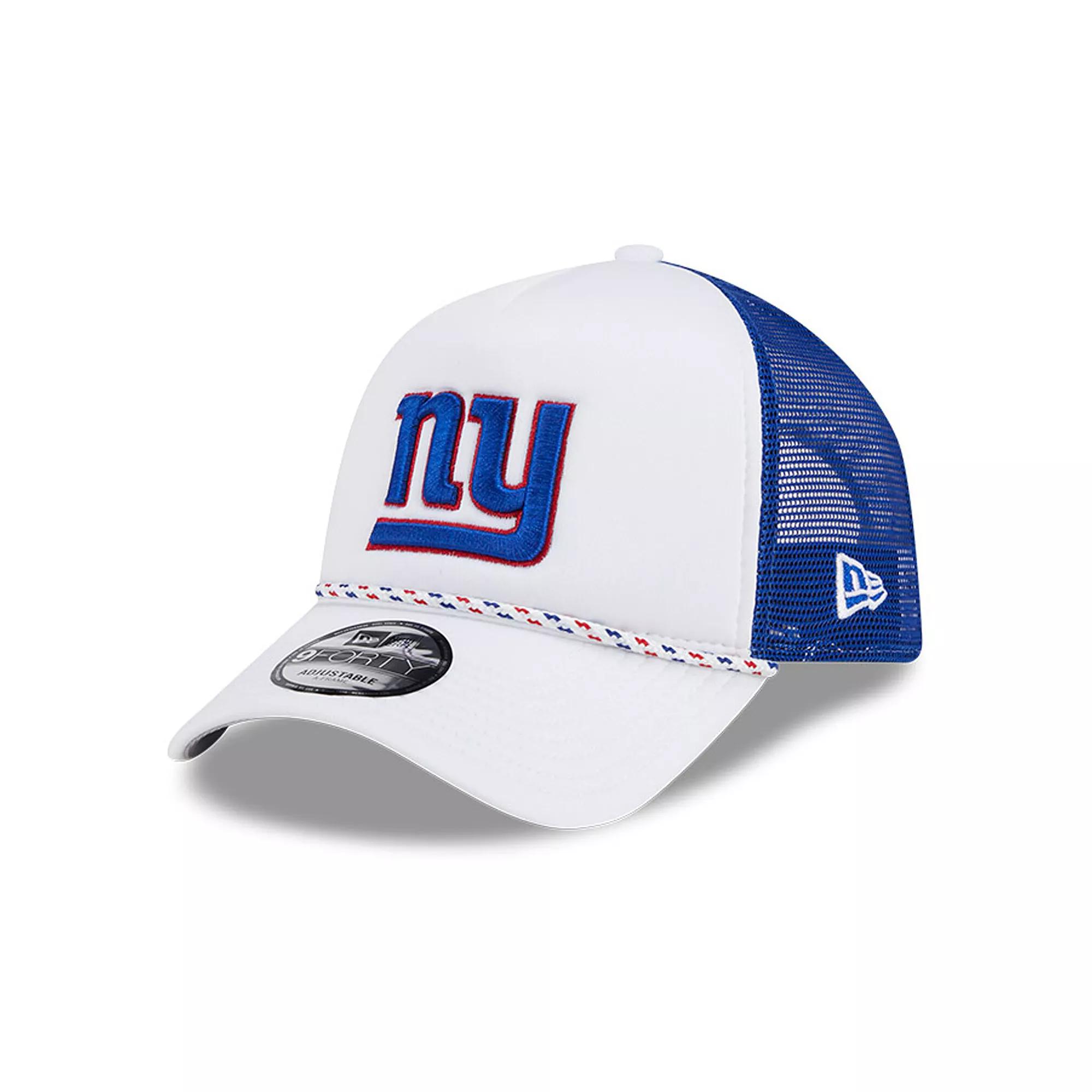 Men's New Era White/Royal New York Giants Court Sport Foam Front A-Frame 9FORTY Adjustable Trucker Hat Product Image