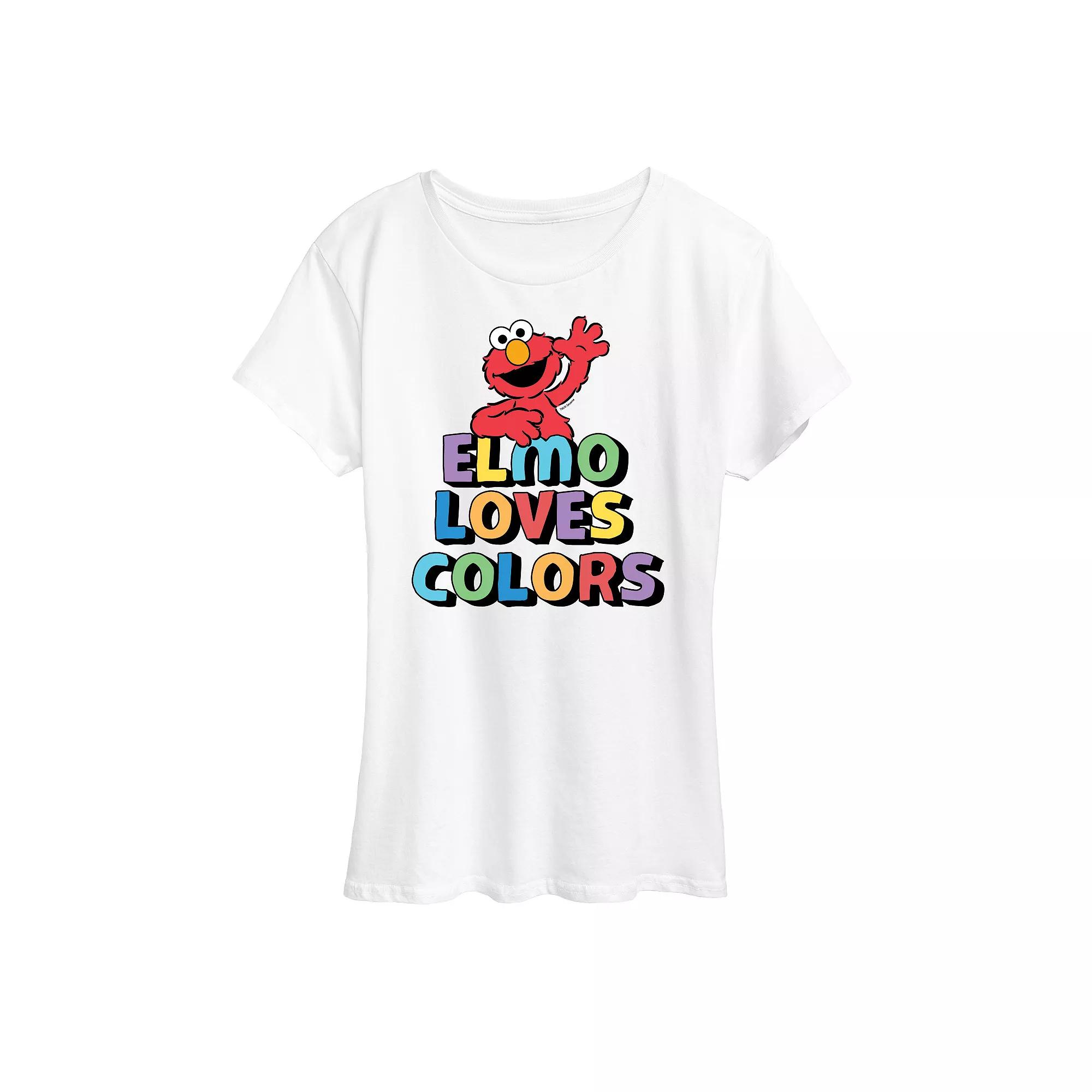 Women's Sesame Street Elmo Colors Graphic Tee, Girl's,  Product Image