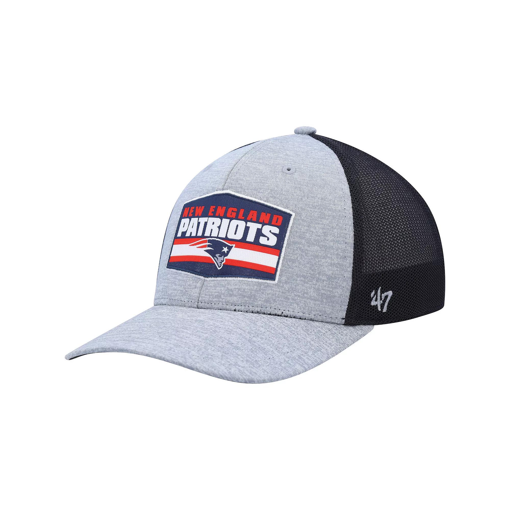 Men's '47 Heathered Gray/Navy New England Patriots Motivator Flex Hat, Size: Medium/Large, Grey Product Image