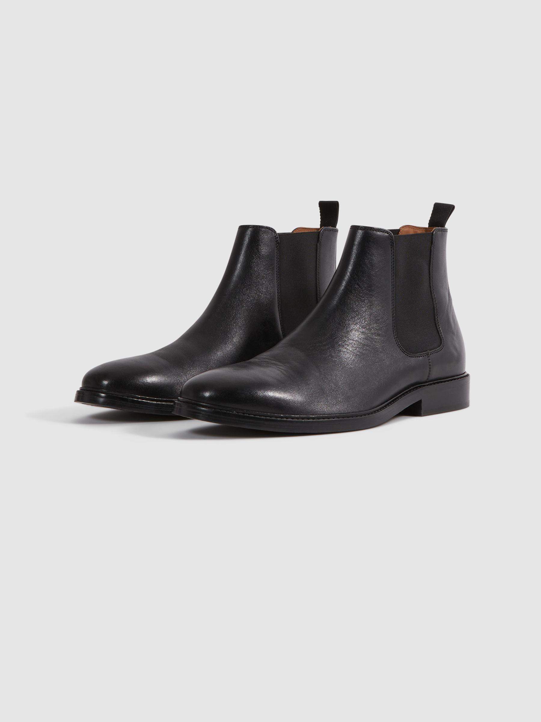 Leather Chelsea Boots in Black Product Image