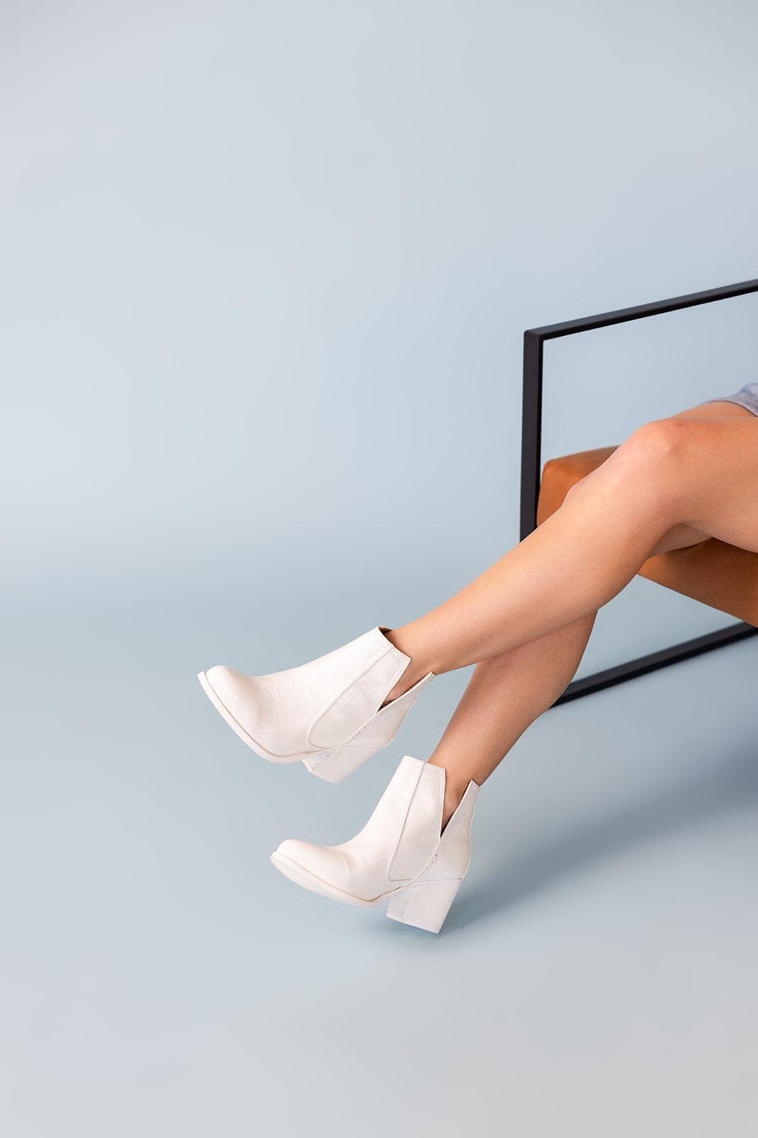 Tarim Bootie in White Croc (Online Exclusive) Product Image