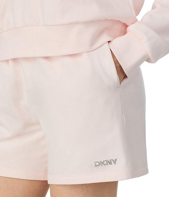 DKNY By Donna Karan Solid Long Sleeve Half Zip Shorty Lounge Set Product Image
