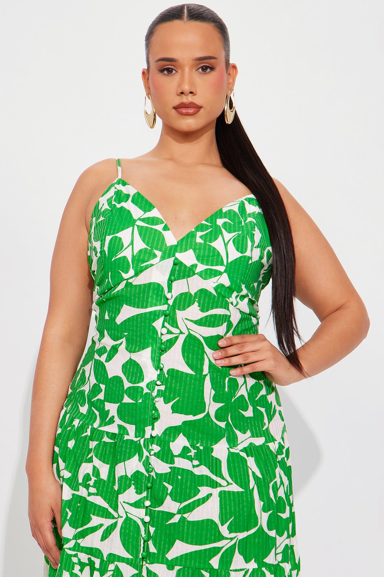 Nellie Printed Maxi Dress - Green/combo Product Image