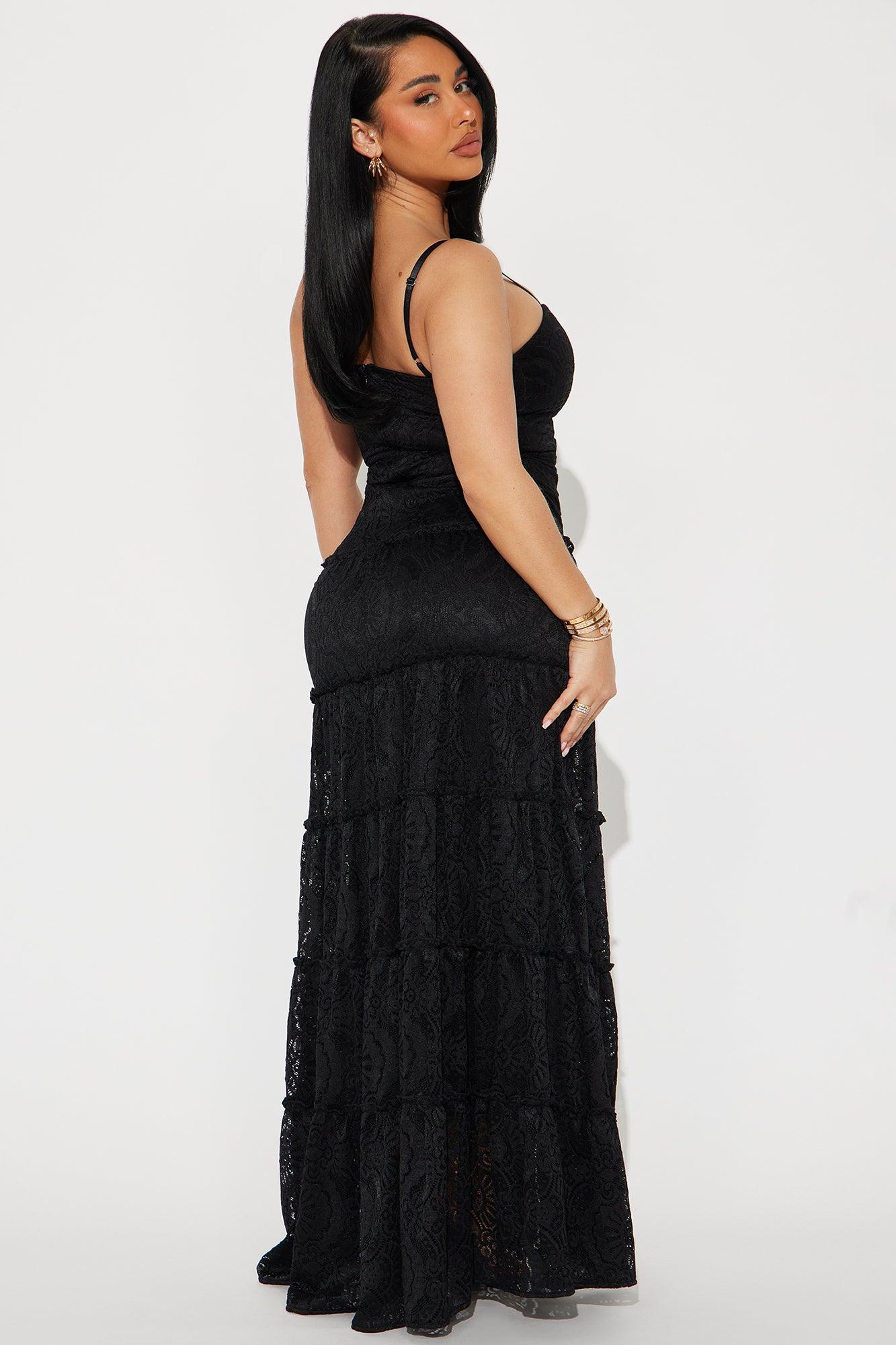 Leanna Lace Maxi Dress - Black Product Image