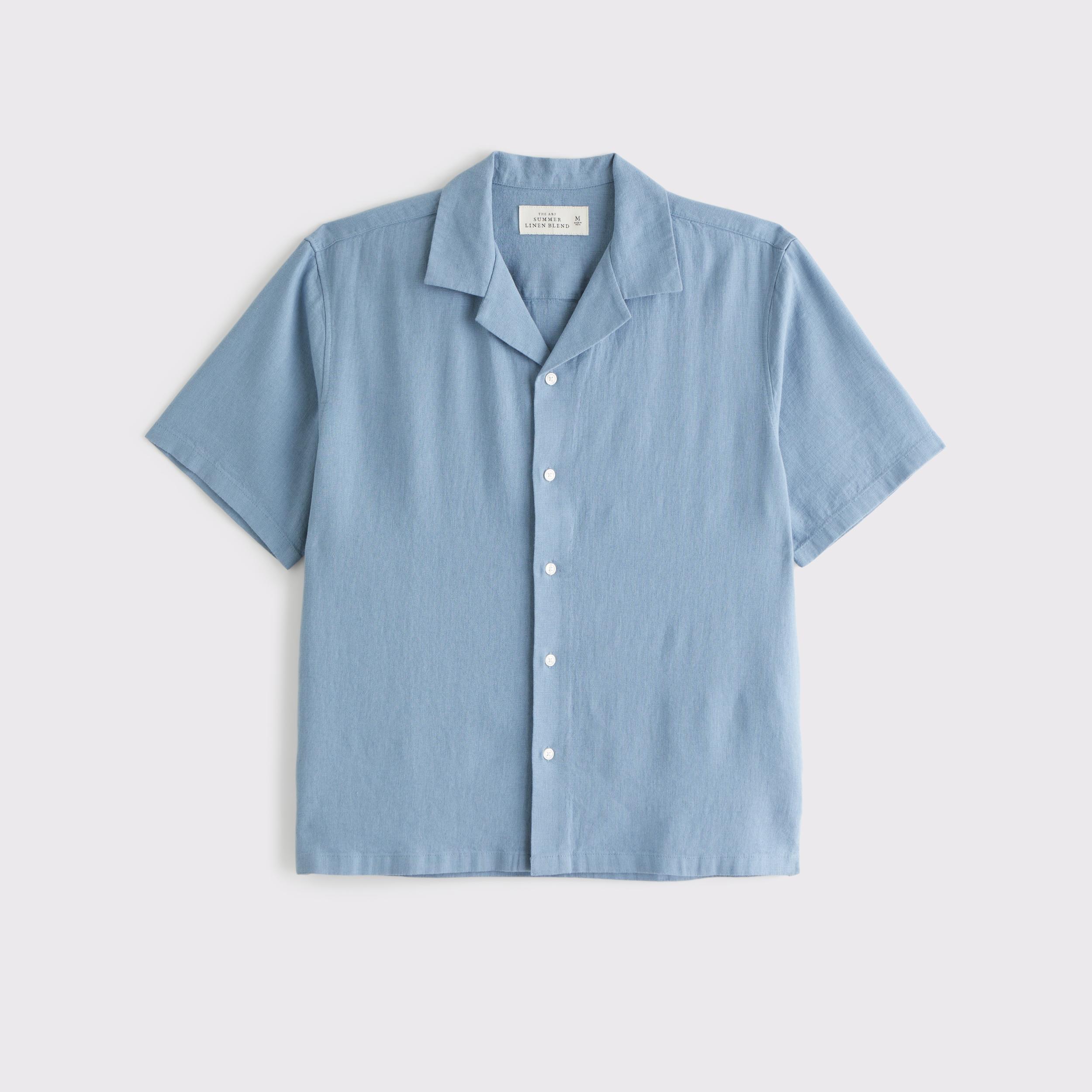 Camp Collar Summer Linen-Blend Shirt Product Image