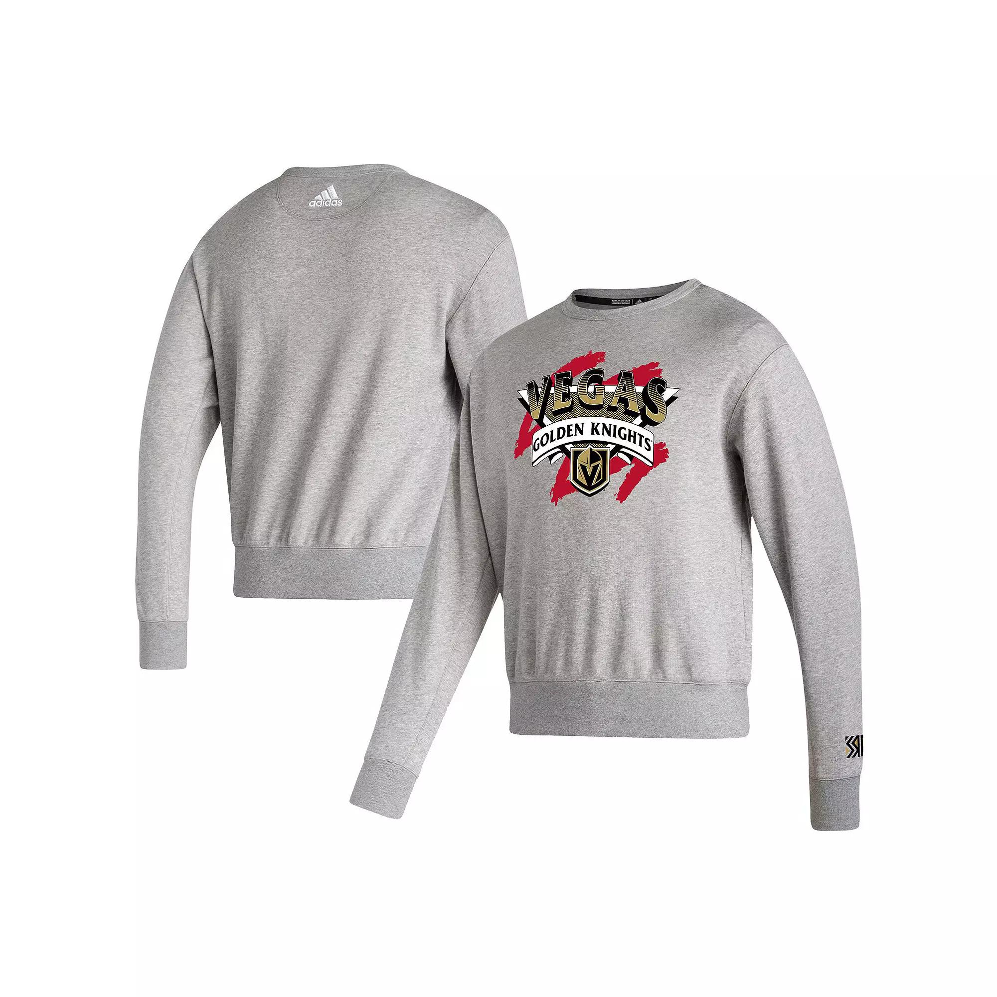 Men's adidas Gray Vegas Golden Knights Reverse Retro 2.0 Vintage Pullover Sweatshirt, Size: Small, Lvk Grey Product Image