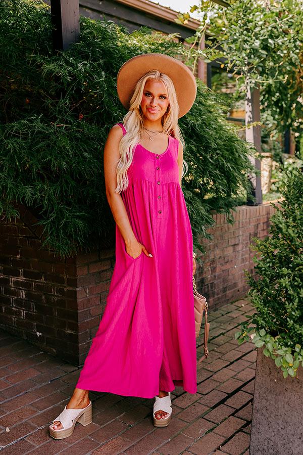 Fall Into Happiness Jumpsuit in Berry Product Image