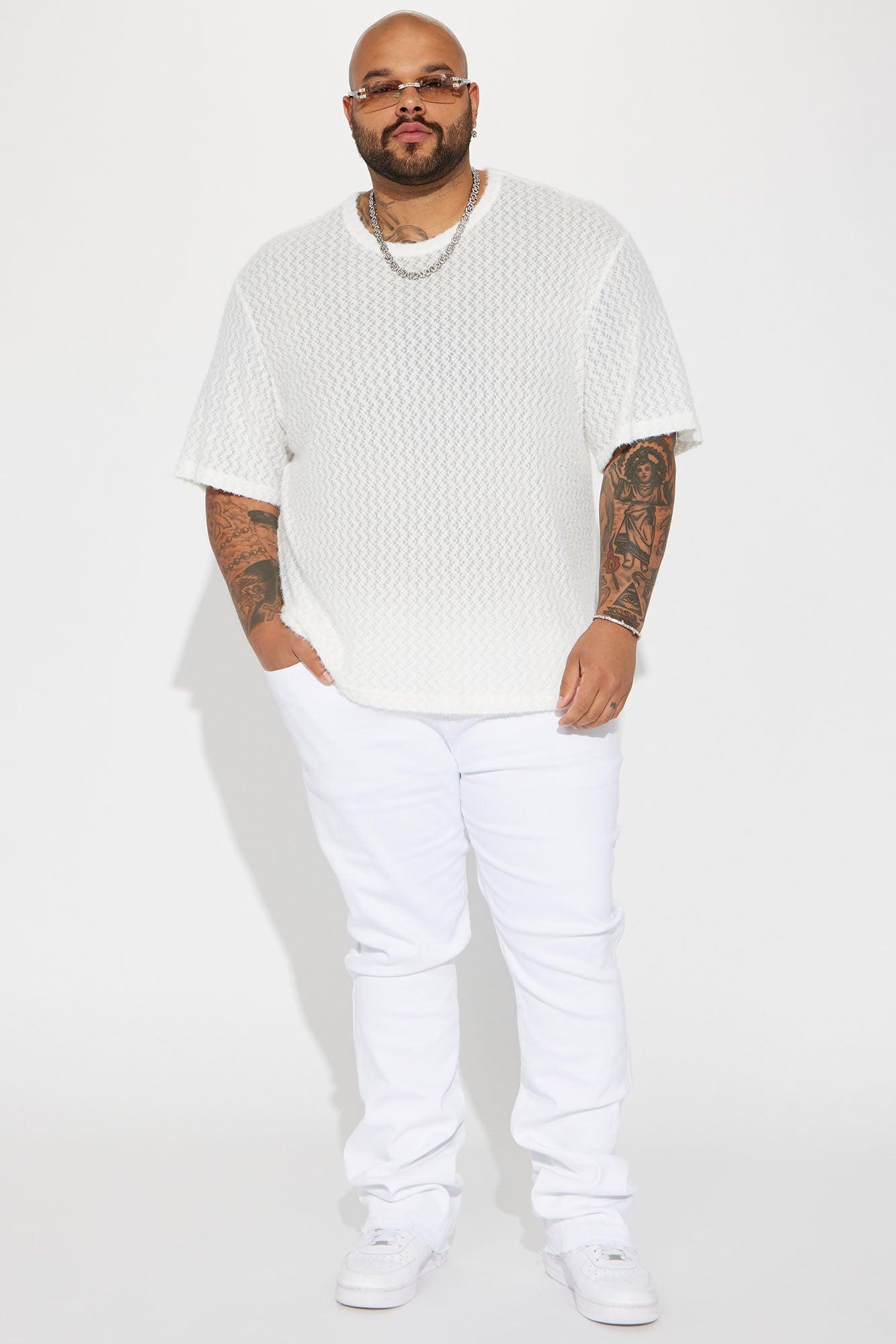 Cornell Stacked Skinny Flare Jeans - White Product Image