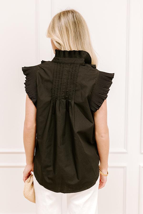 Fashion Week Pleated Top in Black Product Image