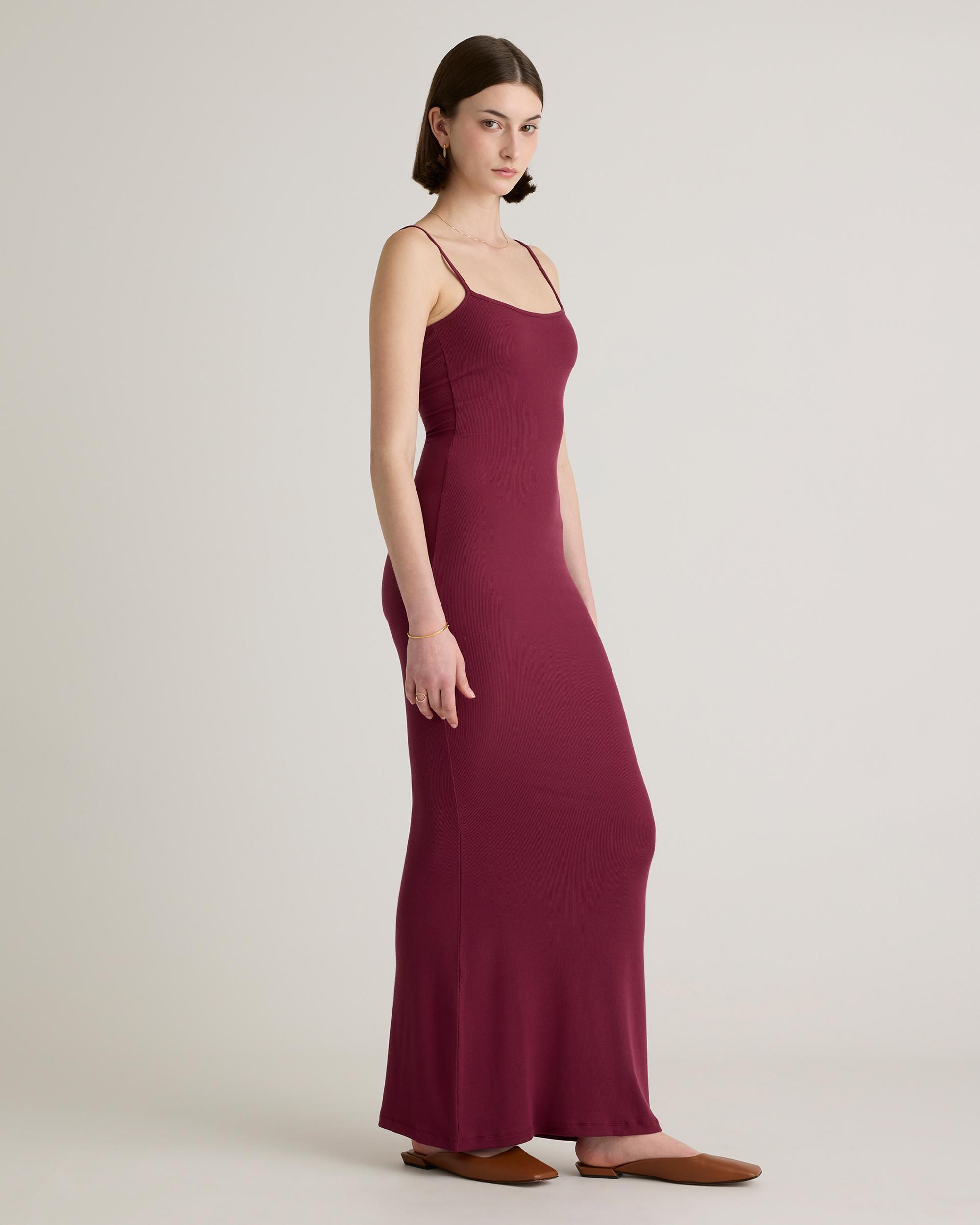 Quince | Women's Tencel Rib Knit Maxi Slip Dress Cotton/Modal Product Image