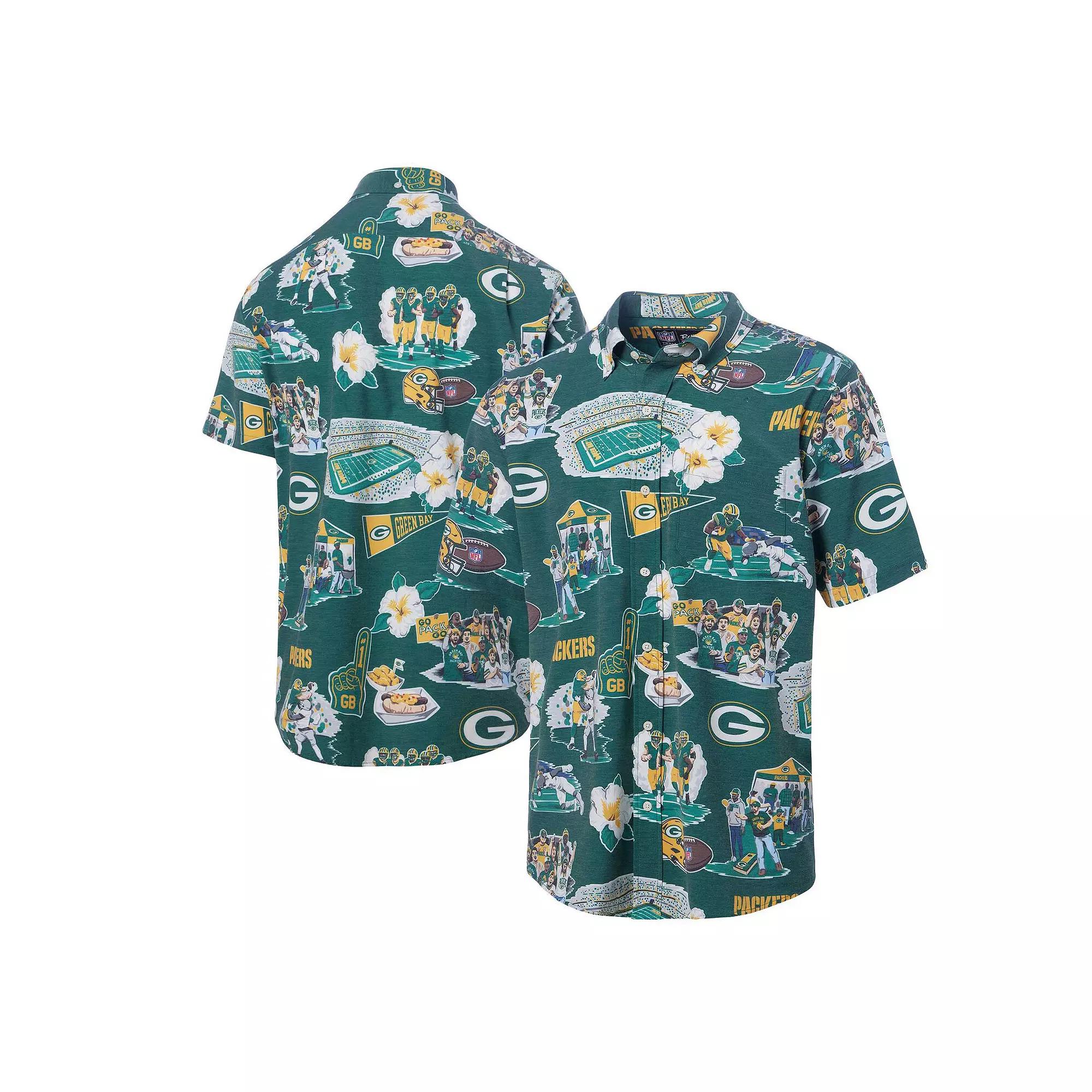 Men's Reyn Spooner Green Green Bay Packers Scenic Button-Down Shirt,  Product Image